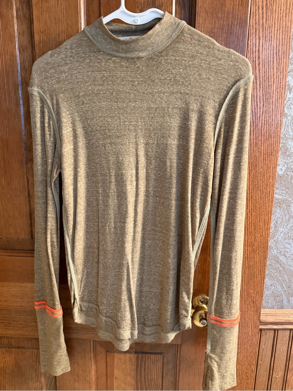 Free people Mock Neck long Shirt in Olive green